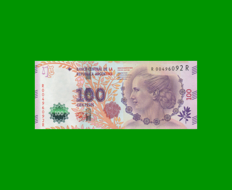 REPOSICION BILLETE CONVERTIBLE TERCER DISEÑO $ 100,00, BOT 4338, ESTADO EXCELENTE.-