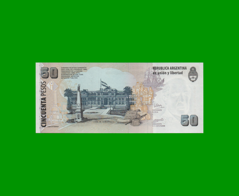 PESOS CONVERTIBLES 2do DISEÑO $50,00, BOT 3614, AÑO 2005, ESTADO EXCELENTE+.- - Imagen 2