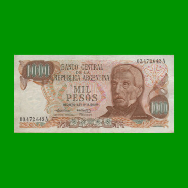 PESOS LEY 18.188 $1.000,00, BOT 2438, AÑO 1973, ESTADO MUY BUENO+ .-