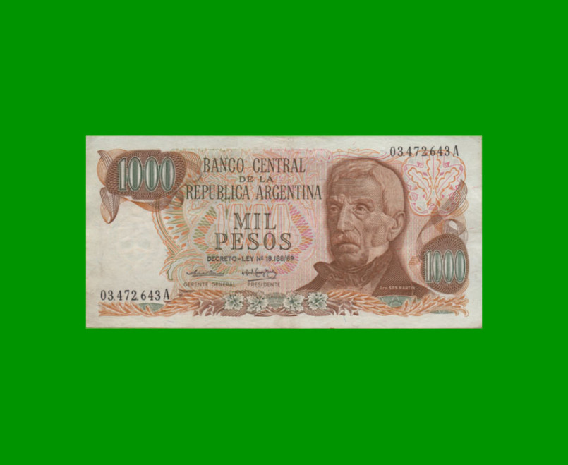 PESOS LEY 18.188 $1.000,00, BOT 2438, AÑO 1973, ESTADO MUY BUENO+ .-