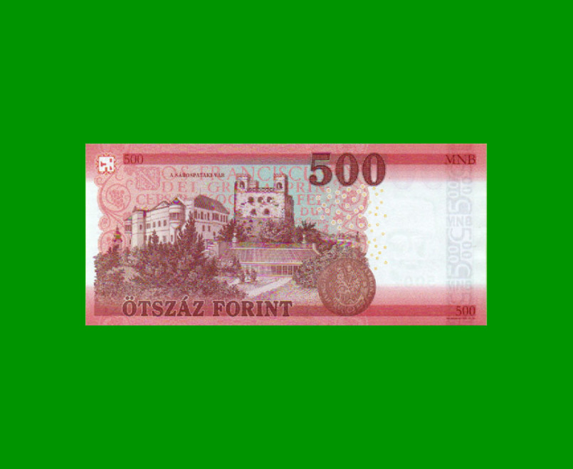 BILLETE DE HUNGRIA 500 FORINT, PICK 202 AÑO 2018 ESTADO SIN CIRCULAR.- - Imagen 2