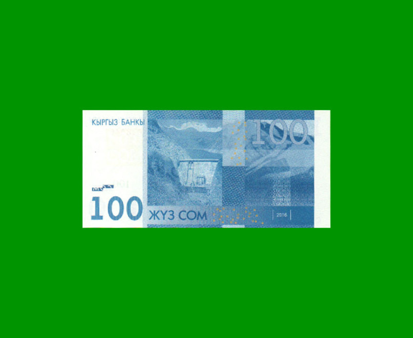 BILLETE DE KYRGISTAN 100 SON, PICK 26b, AÑO 2016, ESTADO SIN CIRCULAR.- - Imagen 2