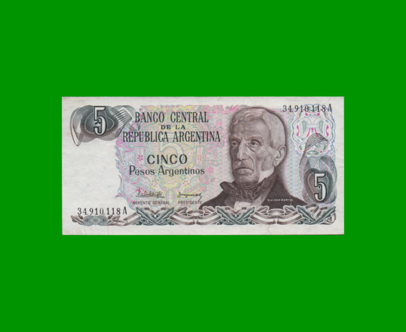 PESOS ARGENTINOS $5,00, BOT 2608, AÑO 1984, ESTADO EXCELENTE.-