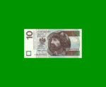 BILLETE DE POLONIA 10 ZLOTYCH, PICK 183, AÑO 2012, ESTADO SIN CIRCULAR.-