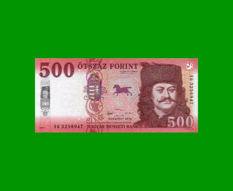 BILLETE DE HUNGRIA 500 FORINT, PICK 202 AÑO 2018 ESTADO SIN CIRCULAR.-