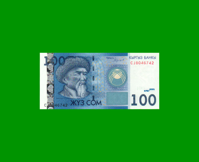 BILLETE DE KYRGISTAN 100 SON, PICK 26b, AÑO 2016, ESTADO SIN CIRCULAR.-