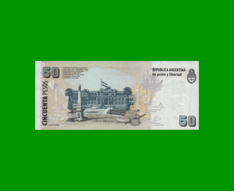 PESOS CONVERTIBLES 2do DISEÑO $50,00, BOT 3627, AÑO 2013, ESTADO EXCELENTE.- - Imagen 2