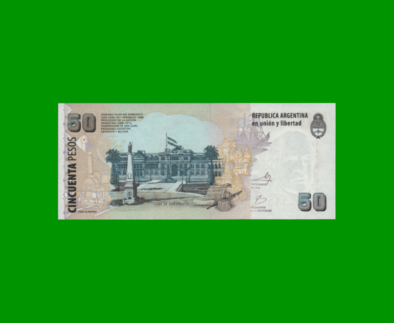 PESOS CONVERTIBLES 2do DISEÑO $50,00, BOT 3627, AÑO 2013, ESTADO EXCELENTE+.- - Imagen 2