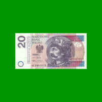 BILLETE DE POLONIA 20 ZLOTYCH, PICK 184, AÑO 2012, ESTADO SIN CIRCULAR.-