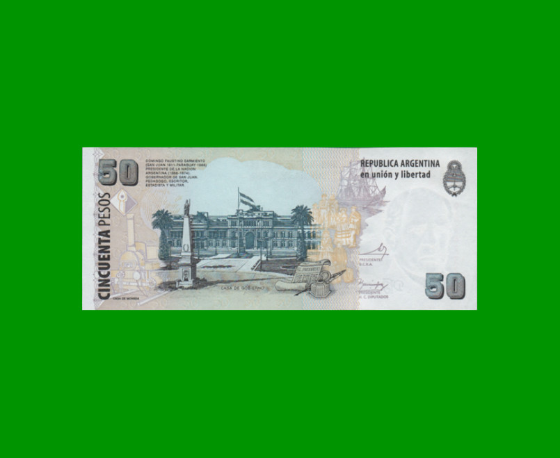 PESOS CONVERTIBLES 2do DISEÑO $50,00, BOT 3630, AÑO 2013, ESTADO EXCELENTE.- - Imagen 2