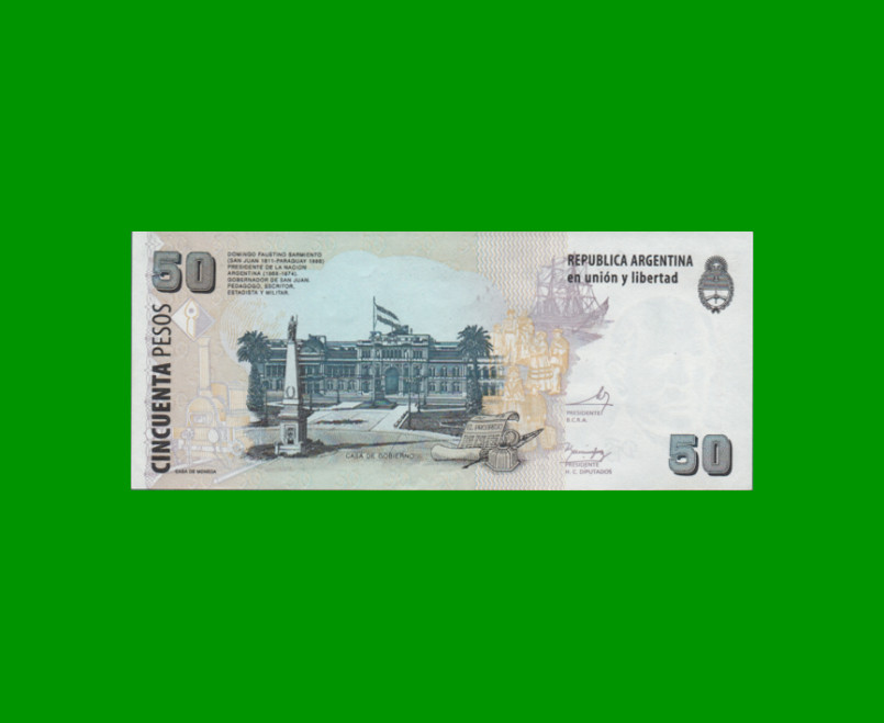 PESOS CONVERTIBLES 2do DISEÑO $50,00, BOT 3632, AÑO 2014, ESTADO EXCELENTE.- - Imagen 2