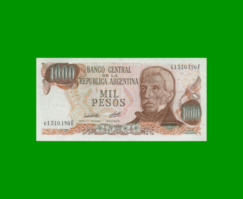 PESOS LEY 18.188 $1.000,00, BOT 2451, AÑO 1980, ESTADO SIN CIRCULAR.-