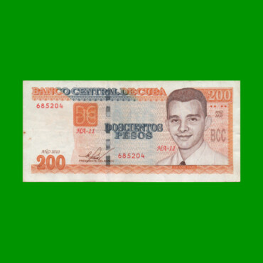 BILLETE DE CUBA $200,00 PICK 130, AÑO 2010, ESTADO MUY BUENO.-