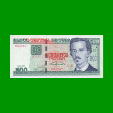 BILLETE DE CUBA $500,00 CONMEMORATIVO, PICK NEW, AÑO 2019, ESTADO EXCELENTE.-