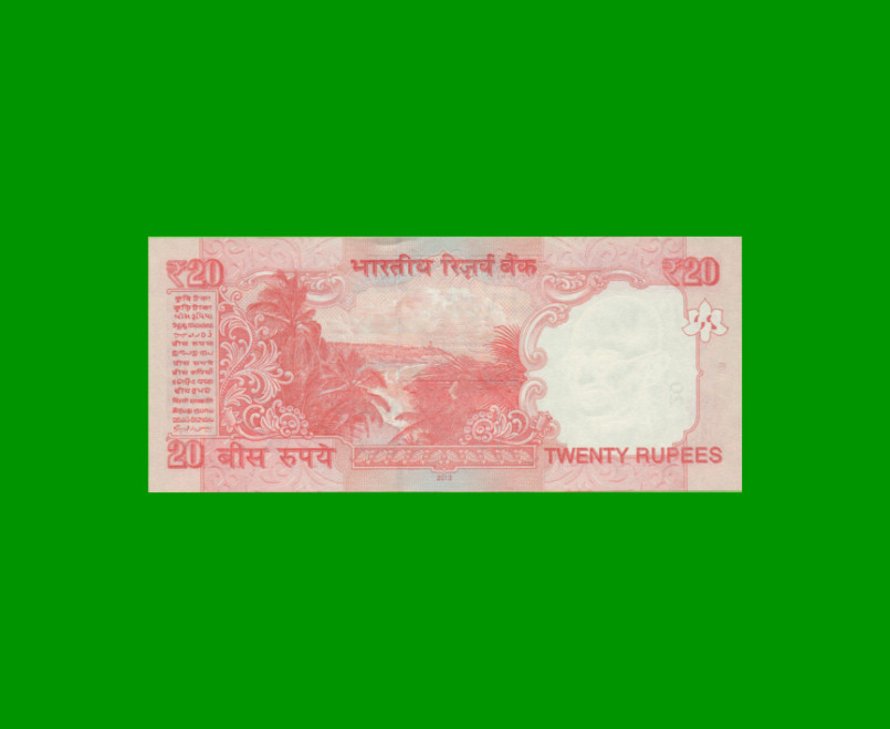 BILLETE DE INDIA 20 RUPIAS, PICK 103c, ESTADO SIN CIRCULAR.- - Imagen 2