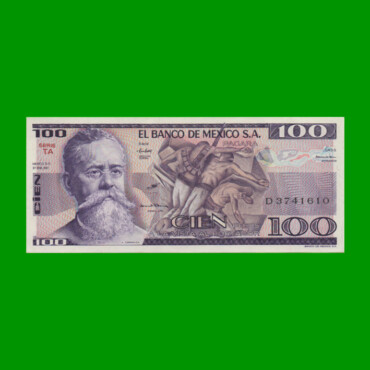 BILLETE DE MEXICO $100,00 PICK 74a, AÑO 1981, ESTADO SIN CIRCULAR.-