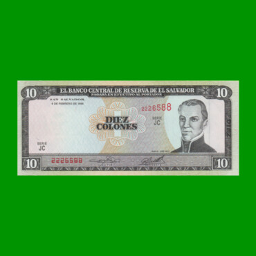 BILLETE DE EL SALVADOR 10 COLONES, PICK 144, AÑO 1996 ESTADO SIN CIRCULAR.-