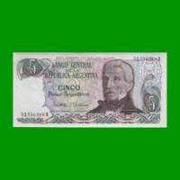 PESOS ARGENTINOS $5,00, BOT 2608, AÑO 1984, ESTADO SIN CIRCULAR .-