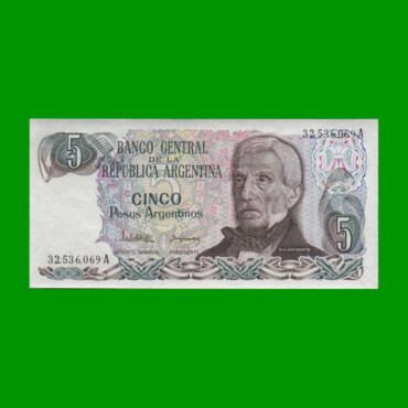 PESOS ARGENTINOS $5,00, BOT 2608, AÑO 1984, ESTADO SIN CIRCULAR .-