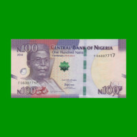 BILLETE DE NIGERIA 100 NAIRA, CONMEMORATIVO PICK 41a, AÑO 2014 ESTADO SIN CIRCULAR.-