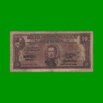 BILLETE DE URUGUAY $10,00, PICK 37b, SERIE B, ESTADO BUENO.-