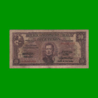 BILLETE DE URUGUAY $10,00, PICK 37b, SERIE B, ESTADO BUENO.-