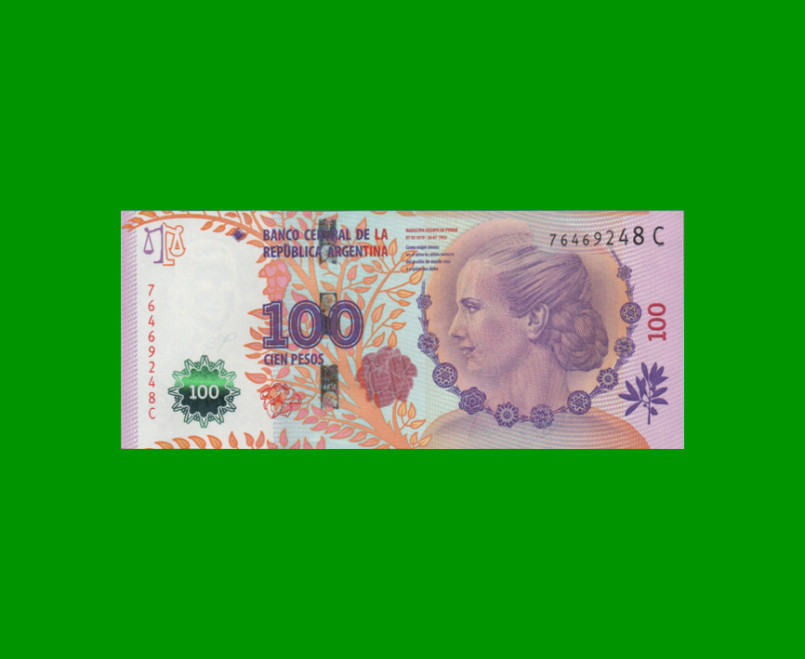 PESOS 3er DISEÑO $100,00, BOT 4302a, AÑO 2013, ESTADO SIN CIRCULAR.-