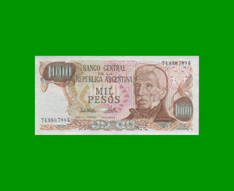 PESOS LEY 18.188 $1.000,00, BOT 2453, AÑO 1981, ESTADO SIN CIRCULAR.-