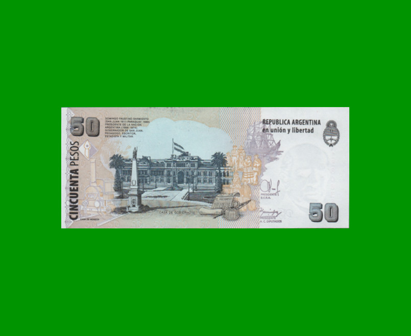 PESOS CONVERTIBLES 2do DISEÑO $50,00, BOT 3635, AÑO 2014, ESTADO EXCELENTE.- - Imagen 2