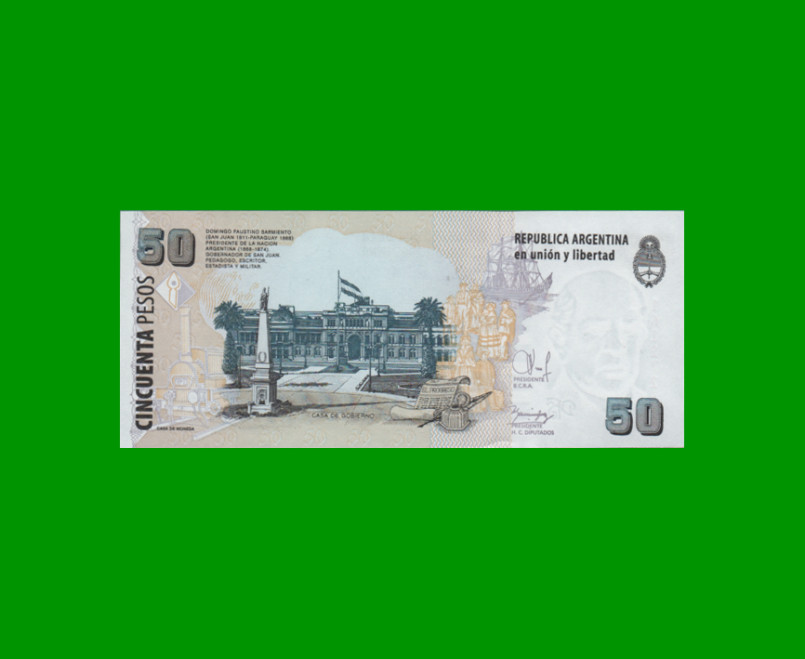 PESOS CONVERTIBLES 2do DISEÑO $50,00, BOT 3635, AÑO 2014, ESTADO EXCELENTE+.- - Imagen 2