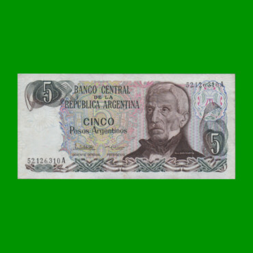 PESOS ARGENTINOS $5,00, BOT 2610, AÑO 1984, ESTADO EXCELENTE .-