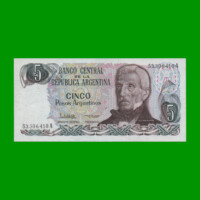 PESOS ARGENTINOS $5,00, BOT 2610, AÑO 1984, ESTADO EXCELENTE+ -