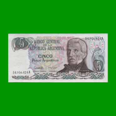 PESOS ARGENTINOS $5,00, BOT 2610, AÑO 1984, ESTADO SIN CIRCULAR.-