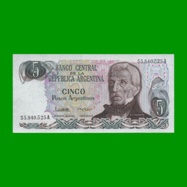 PESOS ARGENTINOS $5,00, BOT 2610a, AÑO 1984, ESTADO EXCELENTE+ .-