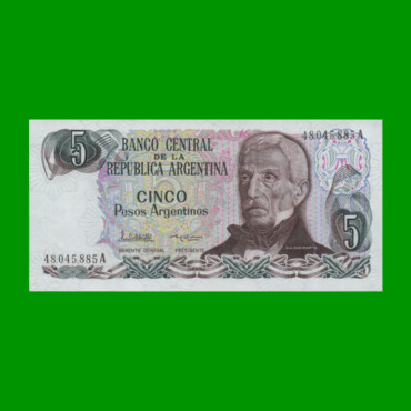 PESOS ARGENTINOS $5,00, BOT 2610a, AÑO 1984, ESTADO SIN CIRCULAR .-