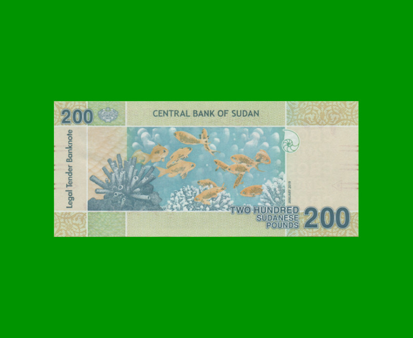 BILLETE DE SUDAN 200 LIBRAS, PICK 78, AÑO 2019 ESTADO SIN CIRCULAR.- - Imagen 2