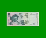 BILLETE DE EL SALVADOR 5 COLONES, PICK 147, AÑO 1998 ESTADO SIN CIRCULAR.-
