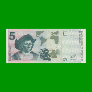 BILLETE DE EL SALVADOR 5 COLONES, PICK 147, AÑO 1998 ESTADO SIN CIRCULAR.-