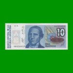 BILLETE DE AUSTRALES, 10 AUSTRALES, BOT 2818, AÑO 1985, ESTADO SIN CIRCULAR.-