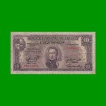 BILLETE DE URUGUAY $10,00, PICK 37c, SERIE C, ESTADO BUENO+.-