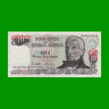 PESOS ARGENTINOS $10,00, BOT 2611, AÑO 1983, ESTADO EXCELENTE.-