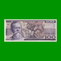 BILLETE DE MEXICO $100,00 PICK 74b, AÑO 1981, ESTADO SIN CIRCULAR.-