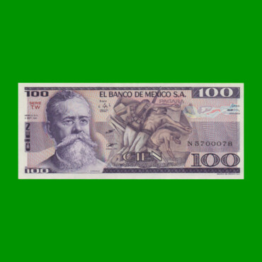 BILLETE DE MEXICO $100,00 PICK 74b, AÑO 1981, ESTADO SIN CIRCULAR.-