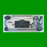 BILLETE DE NICARAGUA 500.000 CORDOBAS, PICK 163, ESTADO SIN CIRCULAR.-