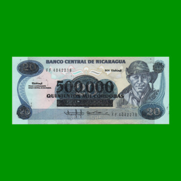 BILLETE DE NICARAGUA 500.000 CORDOBAS, PICK 163, ESTADO SIN CIRCULAR.-