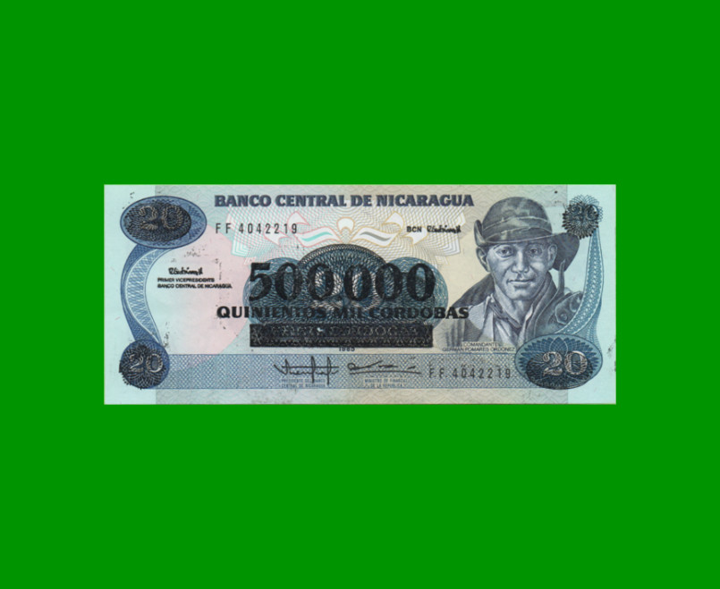 BILLETE DE NICARAGUA 500.000 CORDOBAS, PICK 163, ESTADO SIN CIRCULAR.-