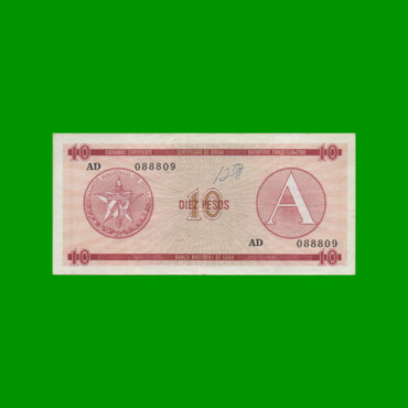 BILLETE DE CUBA $10,00 PICK FX4, AÑO 1985, ESTADO MUY BUENO+.-