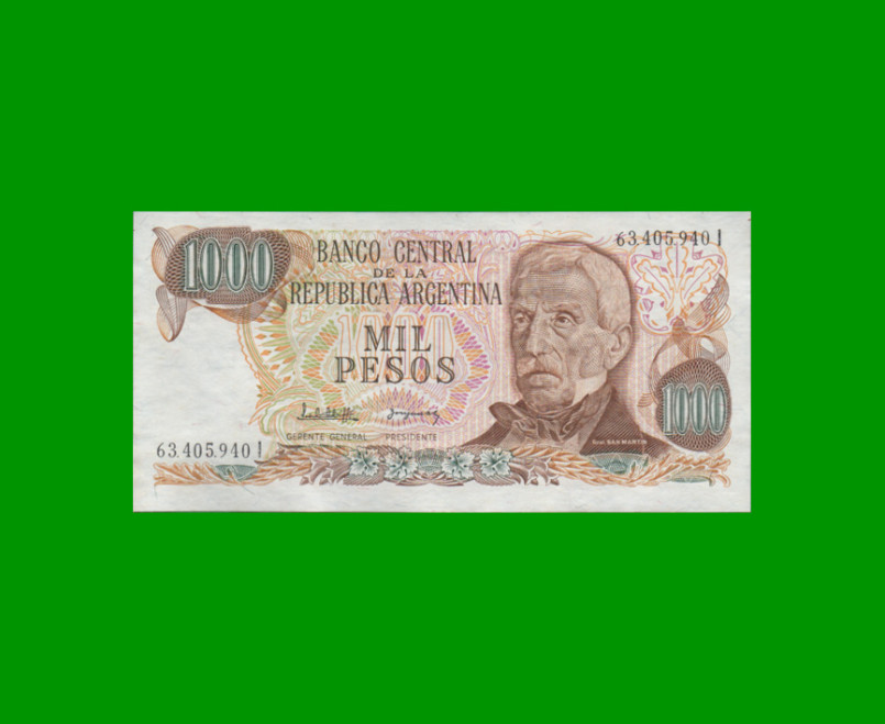 PESOS LEY 18.188 $1.000,00, BOT 2460, AÑO 1982, ESTADO SIN CIRCULAR.-