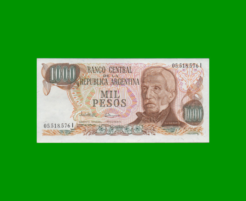 PESOS LEY 18.188 $1.000,00, BOT 2460a, AÑO 1982, ESTADO EXCELENTE+ .-