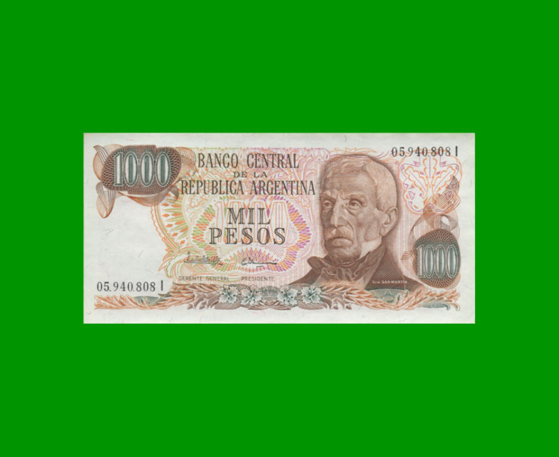 PESOS LEY 18.188 $1.000,00, BOT 2460a, AÑO 1982, ESTADO SIN CIRCULAR.-